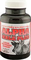 Alpha Male Plus volume enhancer bottle.