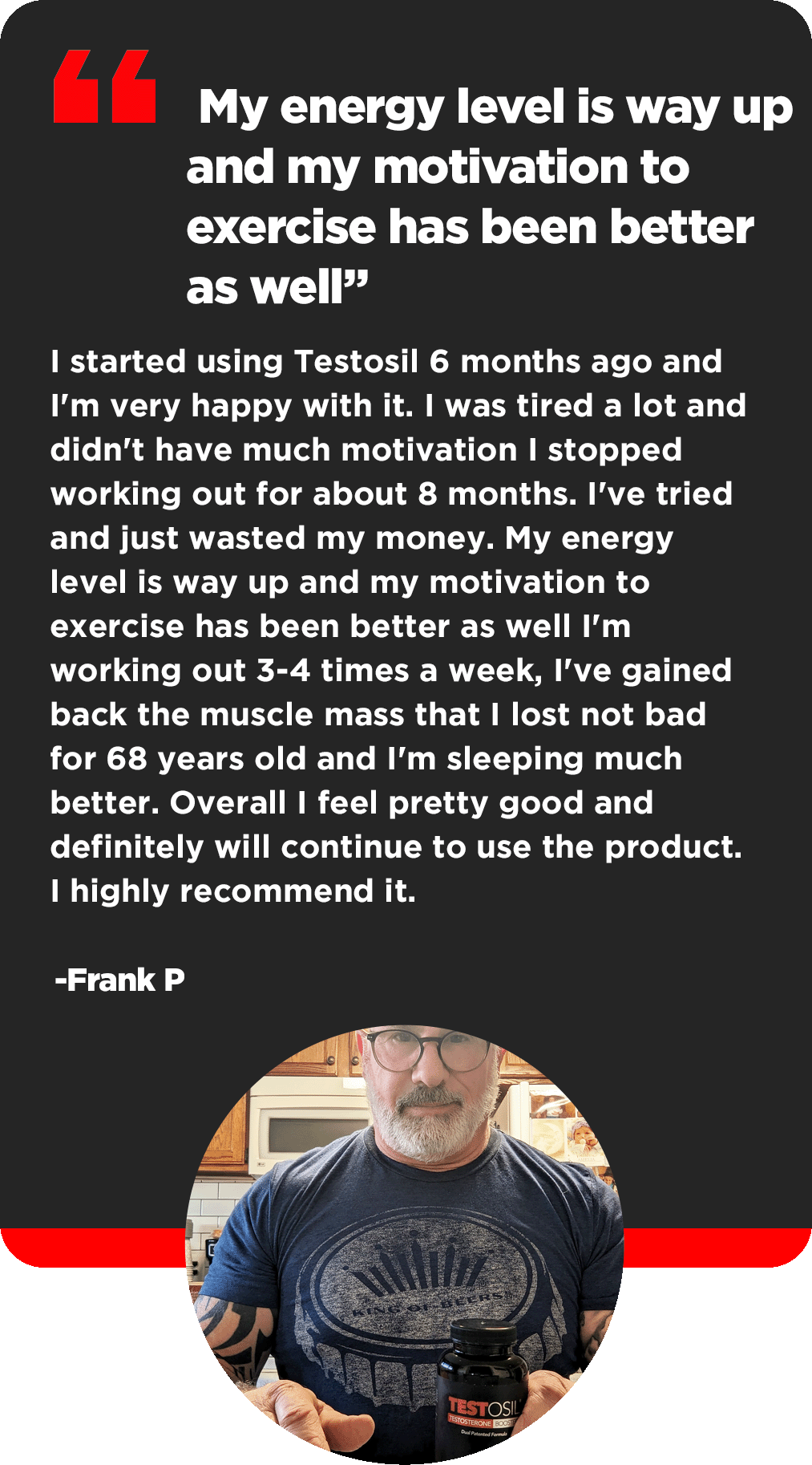Frank P's Testosil Results - Authentic User Review